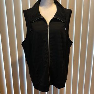 Chicos Zenergy Golf Black Zip Up Vest Size 3 XL
